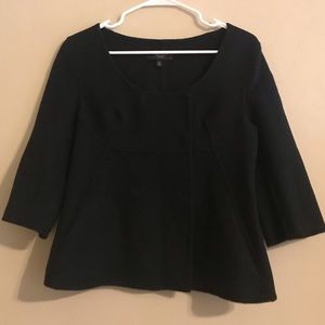 Talbots pea coat black peplum wool jacket